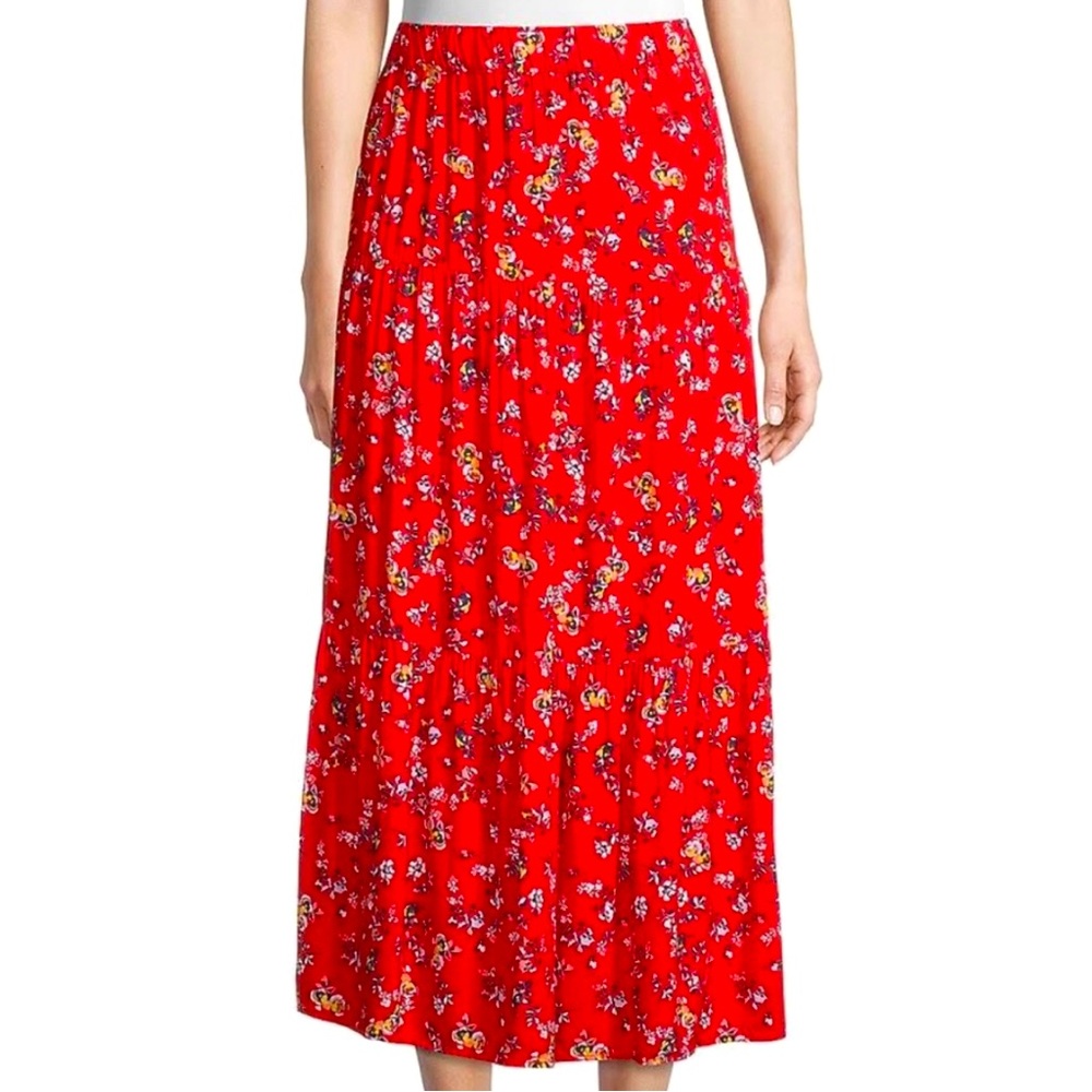 Beach Lunch Lounge Reg Floral Long Skirt Size Medium Cottage Summer